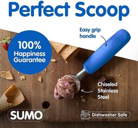 img 1 attached to 🍨 SUMO Stainless Steel Ice Cream Scoop - Ergonomic Handle, Sturdy Scooper, Dishwasher Safe (Blue)