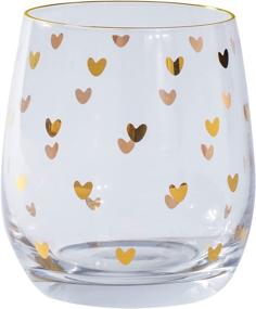 img 4 attached to 🍷 Dazzle with Daveinmic Stemless Crystal Wine Glass: Perfect Bridal Shower and Wedding Gift for Fiancee, Filled with Love and Gold Hearts, Ideal for Engagement Parties and Birthday Celebrations (15 oz)