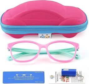 img 4 attached to 👓 Protective Blue Light Glasses for Kids - Cute Car Case, UV400 Protection, Anti Blue Ray Glasses for Age 3-12 - Ideal for Computer Games