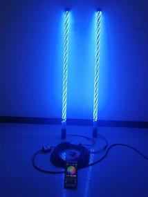 img 4 attached to Пара светодиодных спиральных свечей яркими многоцветными RGB-лампами длиной 3 фута (IP67, водонепроницаемые), с беспроводным управлением через мобильное приложение Bluetooth для ATV, UTV и грузовиков Jeep Polaris RZR Off-Road.