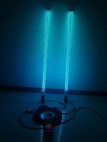 img 2 attached to Пара светодиодных спиральных свечей яркими многоцветными RGB-лампами длиной 3 фута (IP67, водонепроницаемые), с беспроводным управлением через мобильное приложение Bluetooth для ATV, UTV и грузовиков Jeep Polaris RZR Off-Road.