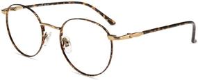img 4 attached to 👓 Protect Your Eyes with Firmoo Blue Light Blocking Glasses, Anti-Eyestrain Computer Eyewear for Women/Men – Round Tortoise Shell Metal Frames (+0.00)
