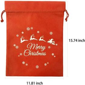 img 2 attached to 🎅 YOAVIP 8 Pack Red Large Christmas Drawstring Santa Sack Gift Bag - Festive 11.8’’*15.7’’ (Red - Set of 8)"