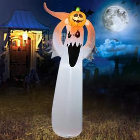 img 4 attached to 👻 Halloween Inflatable Ghost with Scary Pumpkin Decor - Outdoor Yard Decoration, 5.9FT Blow Up Ghost for Party, Home, Haunted House - Scary Halloween Outdoor Decoration