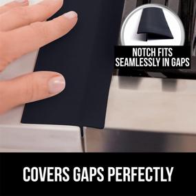 img 2 attached to Gorilla Grip 2-Pack Silicone Stove Gap Covers | Heat Resistant & Flexible Stovetop Filler | Seamless Fit | Hidden Oven Side Guard | Prevents Counterspace Mess | 25 Inch | Black