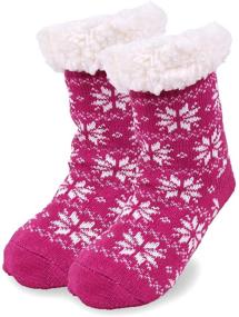 img 4 attached to Sherpa Winter Fleece Slipper Purple Girls' Clothing: Cozy Socks & Tights Essential