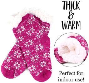 img 3 attached to Sherpa Winter Fleece Slipper Purple Girls' Clothing: Cozy Socks & Tights Essential