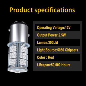 img 1 attached to 🚗 GIVEDOUA 1157 Светодиодная автомобильная лампа, BAY15D 7528 2057 2357 Светодиодные лампы стоп-сигнала для автомобиля, автодома и прицепа на 12 В, сверхяркий красный 5050 18-SMD - упаковка из 10 штук.