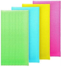 img 4 attached to 🛀 Revitalize Your Skin with 4-Piece Exfoliating Bath Cloth Set - 35 Inches Soft Magic Shower Washcloth for Women and Men