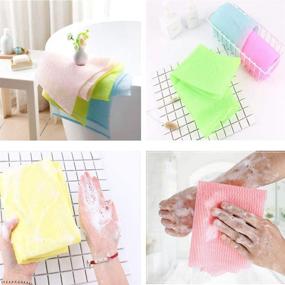 img 3 attached to 🛀 Revitalize Your Skin with 4-Piece Exfoliating Bath Cloth Set - 35 Inches Soft Magic Shower Washcloth for Women and Men