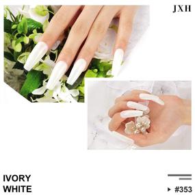 img 3 attached to 💅 15 мл геля для ногтей JXH в айвори-белом цвете - гель для ногтей, смывающийся, для салонных дизайнов и использования в домашних условиях. Профессиональное цветное маникюрное искусство UV LED для ногтей в объеме 0,5 унции.