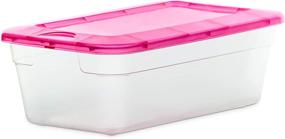 img 2 attached to 📦 DecorRack 6 Clear Plastic Storage Containers: Stackable Shoe Boxes, Ideal for Closet Organization, Toy or Pet Food Storage - Assorted Colors (6 Pack)