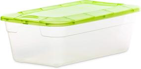 img 1 attached to 📦 DecorRack 6 Clear Plastic Storage Containers: Stackable Shoe Boxes, Ideal for Closet Organization, Toy or Pet Food Storage - Assorted Colors (6 Pack)