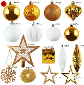 img 3 attached to 🎄 Amidian Christmas Ornaments 100PCS Christmas Balls Ornaments Set - Ideal for Festivals, Parties, Indoor and Outdoor Activities (Gold+White, 100)