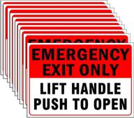 emergency exit only security alarm will sound 10 pack decal sticker 10 x 7 inch self adhesive 5 mil vinyl laminated for ultimate protection durability self adhesive decal uv protected weather (c) logo