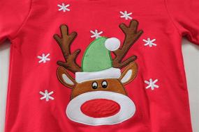 img 2 attached to Toddler Christmas Sweatshirt Reindeer Pullover