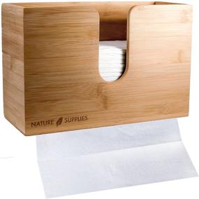 img 4 attached to 🧻 Bamboo Paper Towel Dispenser: Wall Mount & Countertop for Bathroom and Kitchen - Multifold Towel Holder