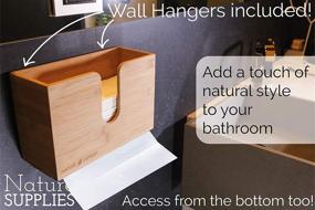 img 2 attached to 🧻 Bamboo Paper Towel Dispenser: Wall Mount & Countertop for Bathroom and Kitchen - Multifold Towel Holder