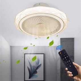 img 2 attached to ✨ LCiWZ 20-Inch Modern Ceiling Fan with Lights, Low Profile Enclosed Ceiling Fans, Remote Control LED Dimming, Flush Mount, 3-Color 3-Speed, 1/2 Hour Timer, Ideal for Bedroom or Children's Room