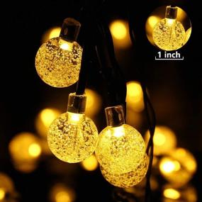 img 3 attached to 🌞 Toodour Outdoor Solar String Lights - 50 LED 29.5ft Patio Lights with 8 Modes, Waterproof Crystal Ball String Lights for Lawn, Gazebo, Party, Wedding, Garden Decorations - Warm White