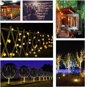 img 2 attached to 🌞 Toodour Outdoor Solar String Lights - 50 LED 29.5ft Patio Lights with 8 Modes, Waterproof Crystal Ball String Lights for Lawn, Gazebo, Party, Wedding, Garden Decorations - Warm White
