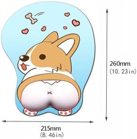 img 2 attached to 🐾 Enhance Office Ergonomics with 3D Corgi Mouse Pad - Non-Slip Silicone Mat with Wrist Rest for Anime Dog Lovers