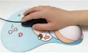 img 3 attached to 🐾 Enhance Office Ergonomics with 3D Corgi Mouse Pad - Non-Slip Silicone Mat with Wrist Rest for Anime Dog Lovers