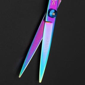img 2 attached to FARRAY Hair Cutting Scissors: Professional 6.5 Inch Stainless Steel Barber Scissors - Salon and Home Use (Aurora color)