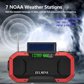 img 3 attached to 🌦️ Upgraded Emergency Weather Radio with Bluetooth, Portable AM FM Radio, 5000mAh Hand Crank NOAA Weather Radios, Premium IPX5 Waterproof Solar Radio with Phone Charger, SOS, Compass, Flashlights