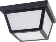 coramdeo 9.25-inch square led ceiling light, outdoor porch light, entryway, damp location, 125w equivalent, 1200 lumens, 3000k, black powder coated with frost glass логотип