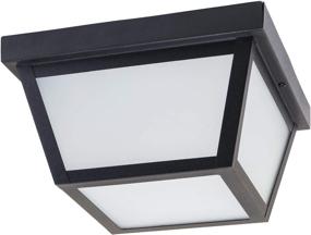 img 4 attached to Coramdeo 9.25-Inch Square LED Ceiling Light, Outdoor Porch Light, Entryway, Damp Location, 125W Equivalent, 1200 Lumens, 3000K, Black Powder Coated with Frost Glass