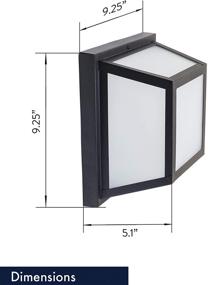 img 1 attached to Coramdeo 9.25-Inch Square LED Ceiling Light, Outdoor Porch Light, Entryway, Damp Location, 125W Equivalent, 1200 Lumens, 3000K, Black Powder Coated with Frost Glass