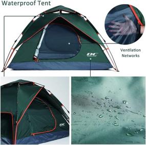 img 3 attached to 🏕️ Diamond Candy 2-3 Person Camping Tent, 3000mm Waterproof, Instant Setup in 60 Seconds, 2 Ventilated Mesh Doors, 8x7 ft Sun Shelter