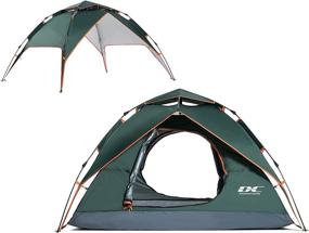 img 4 attached to 🏕️ Diamond Candy 2-3 Person Camping Tent, 3000mm Waterproof, Instant Setup in 60 Seconds, 2 Ventilated Mesh Doors, 8x7 ft Sun Shelter