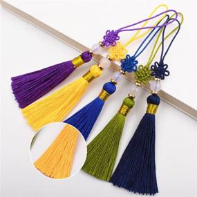 img 1 attached to Handmade Bookmarks Tassel: Vibrant Beaded Tassels for 📚 Crafts, Jewelry Making, DIY Accessories (10 Pcs, 5 Colors)