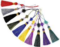 handmade bookmarks tassel: vibrant beaded tassels for 📚 crafts, jewelry making, diy accessories (10 pcs, 5 colors) logo