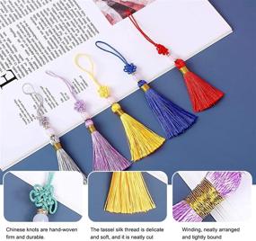 img 2 attached to Handmade Bookmarks Tassel: Vibrant Beaded Tassels for 📚 Crafts, Jewelry Making, DIY Accessories (10 Pcs, 5 Colors)