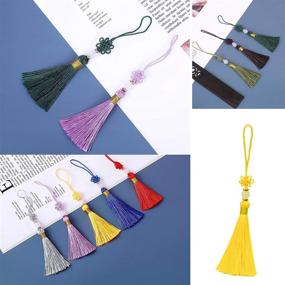 img 3 attached to Handmade Bookmarks Tassel: Vibrant Beaded Tassels for 📚 Crafts, Jewelry Making, DIY Accessories (10 Pcs, 5 Colors)