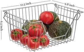 img 1 attached to Homics Large Capacity Stacking Wire Baskets for Pantry Organization and Storage - Steel Metal Fruit and Vegetable Organizers for Kitchen Counter and Cabinet Shelf - 3 Pack