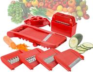 🔪 adjustable fruit and vegetable mandoline slicer shredder grater grinder julienne cutter - complete set for efficient kitchen usage with multiple functions logo