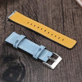 img 1 attached to 🏻 ECSEM Garmin Vivomove HR Replacement Leather Watch Straps - Colorful Sports Bracelet for Garmin Vivoactive 3/Forerunner 645/Vivomove 3/Venu (Blue)