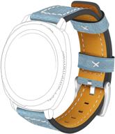🏻 ecsem garmin vivomove hr replacement leather watch straps - colorful sports bracelet for garmin vivoactive 3/forerunner 645/vivomove 3/venu (blue) logo