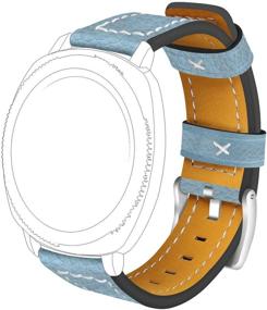 img 4 attached to 🏻 ECSEM Garmin Vivomove HR Replacement Leather Watch Straps - Colorful Sports Bracelet for Garmin Vivoactive 3/Forerunner 645/Vivomove 3/Venu (Blue)