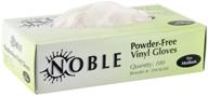 🧤 100 pcs noble products disposable vinyl gloves - latex free, powder free clear gloves for cleaning, cooking, beauty, dishwashing - medium size logo