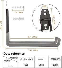 img 1 attached to 🔧 Steel-Reinforced Garage Wall Hooks: Double Heavy Duty Storage Hangers for Ladder, Bike, Hoses & Garden Tools (4 Set)