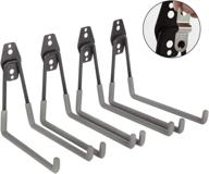 🔧 steel-reinforced garage wall hooks: double heavy duty storage hangers for ladder, bike, hoses & garden tools (4 set) logo