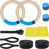 🏋️ 10pcs gymnastic rings with adjustable 15ft straps: durable, non-slip exercise olympic rings for strength training, pull-ups, and dips логотип