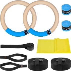 img 4 attached to 🏋️ 10PCS Gymnastic Rings with Adjustable 15ft Straps: Durable, Non-Slip Exercise Olympic Rings for Strength Training, Pull-Ups, and Dips