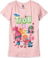 trolls girls' little girls' movie life short-sleeve tee logo