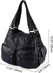 img 2 attached to Женская кожаная сумка на плечо BAIGIO: стильные сумки с молниями, кошельками и дизайном "Хобо